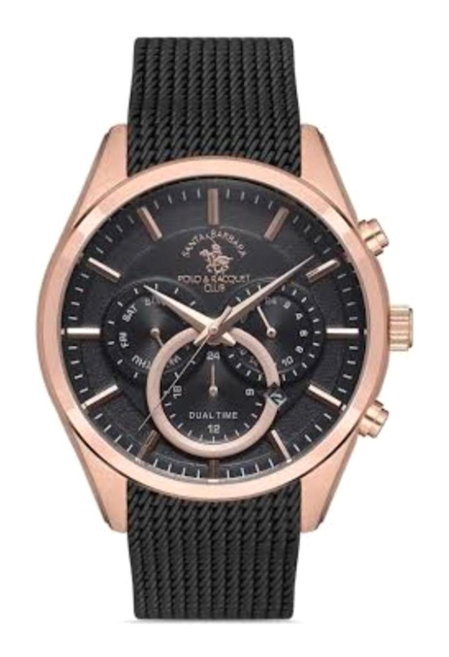 Santa Barbara Polo & Racquet Club SB.1.10235.5 Takvimli 43 mm Siyah Metal Kordon Analog Erkek Kol Saati