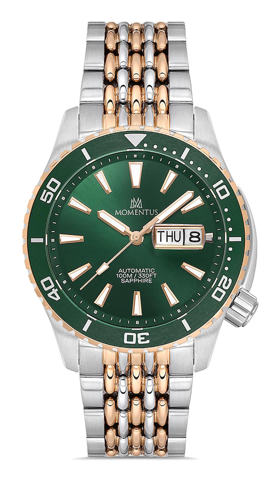 Momentus TM351T-15SR Takvimli 43 mm Çelik Kordon Analog Erkek Kol Saati