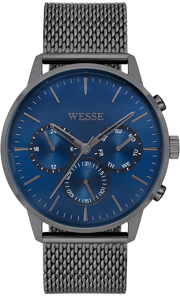 Wesse WWG800503MA Pusulalı Takvimli 43 mm Füme Çelik Kordon Analog Erkek Kol Saati