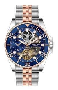 Quantum QMG1061.590 45 mm Gri-Rose Gold Çelik Kordon Analog Erkek Kol Saati