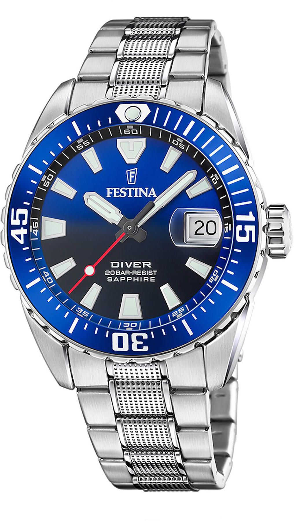 Festina F20669-1 Takvimli 41 mm Çelik Kordon Analog Kol Saati