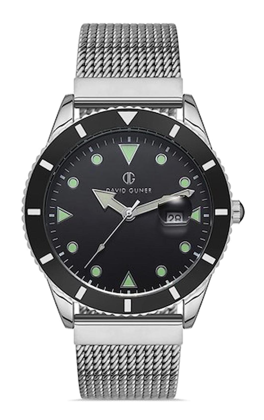 David Guner DG-8328GC-A2 Takvimli 42 mm Çelik Kordon Analog Kol Saati