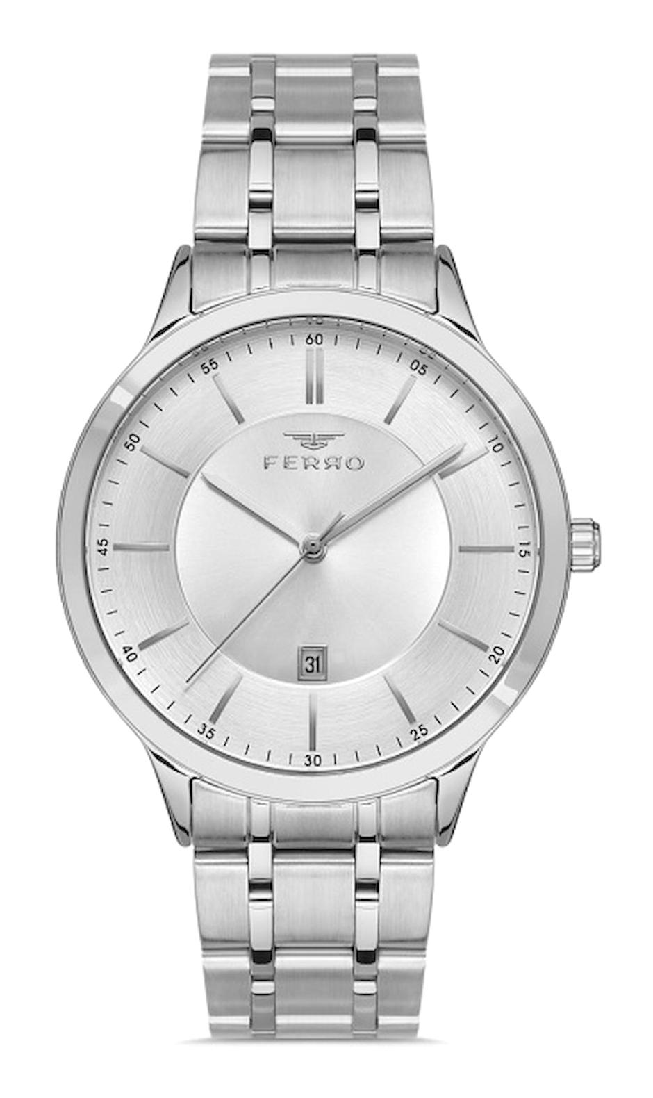 Ferro F11333A-A Takvimli 42 mm Metal Kordon Analog Erkek Kol Saati