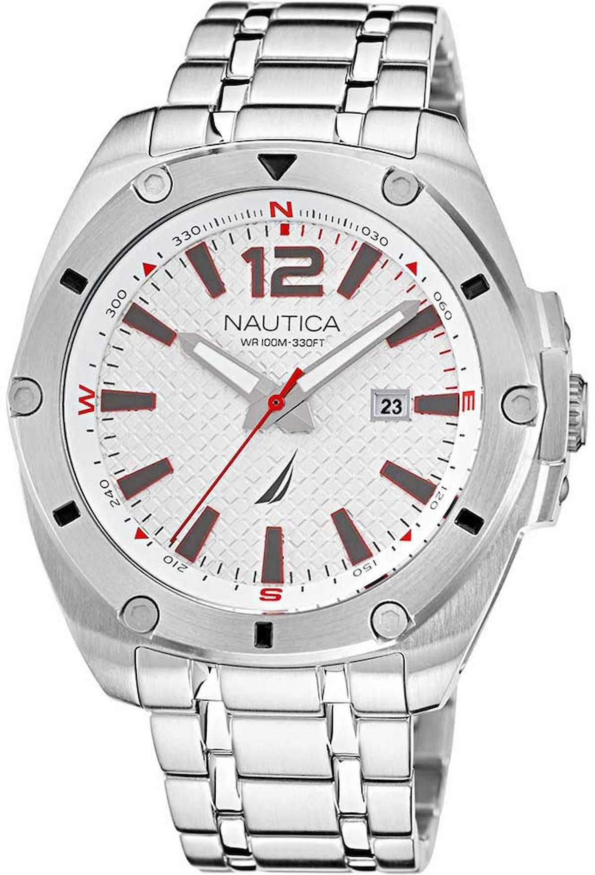 Nautica NAPTCS221 Takvimli 45 mm Çelik Kordon Analog Kol Saati