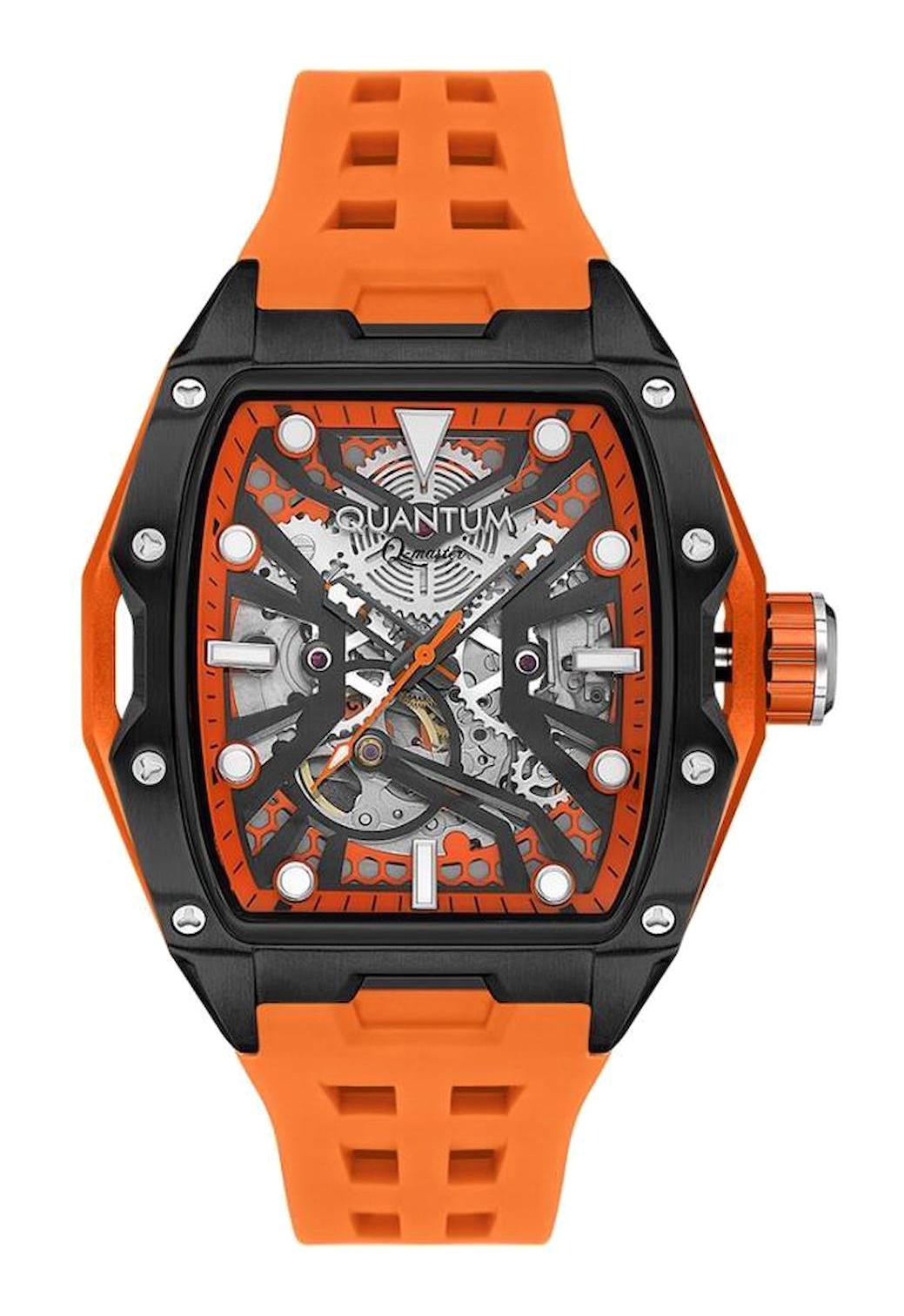Quantum QMG1103.650 45 mm Turuncu Silikon Kordon Analog Erkek Kol Saati