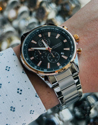 Homies HM19444S01A-12 Pusulalı Takvimli 44 mm Çelik Kordon Analog Erkek Kol Saati