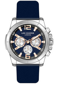 Lee Cooper LC07613.399-NM Takvimli 44 mm Lacivert Deri Kordon Analog Erkek Kol Saati