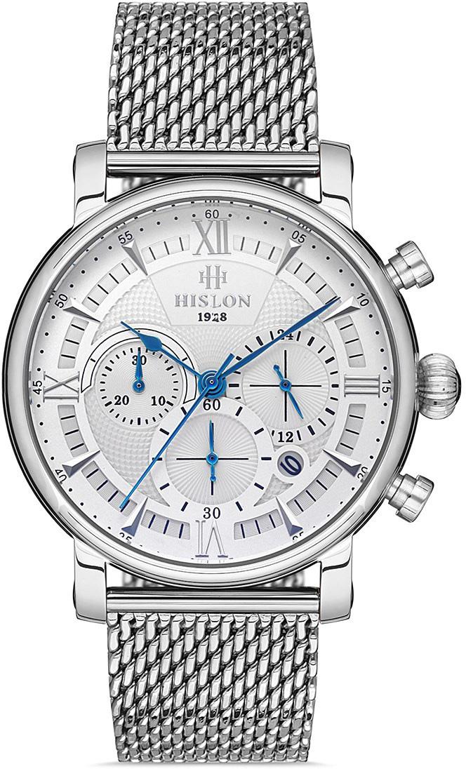 Hislon MS105S-02SS Pusulalı Takvimli 43 mm Çelik Kordon Analog Erkek Kol Saati