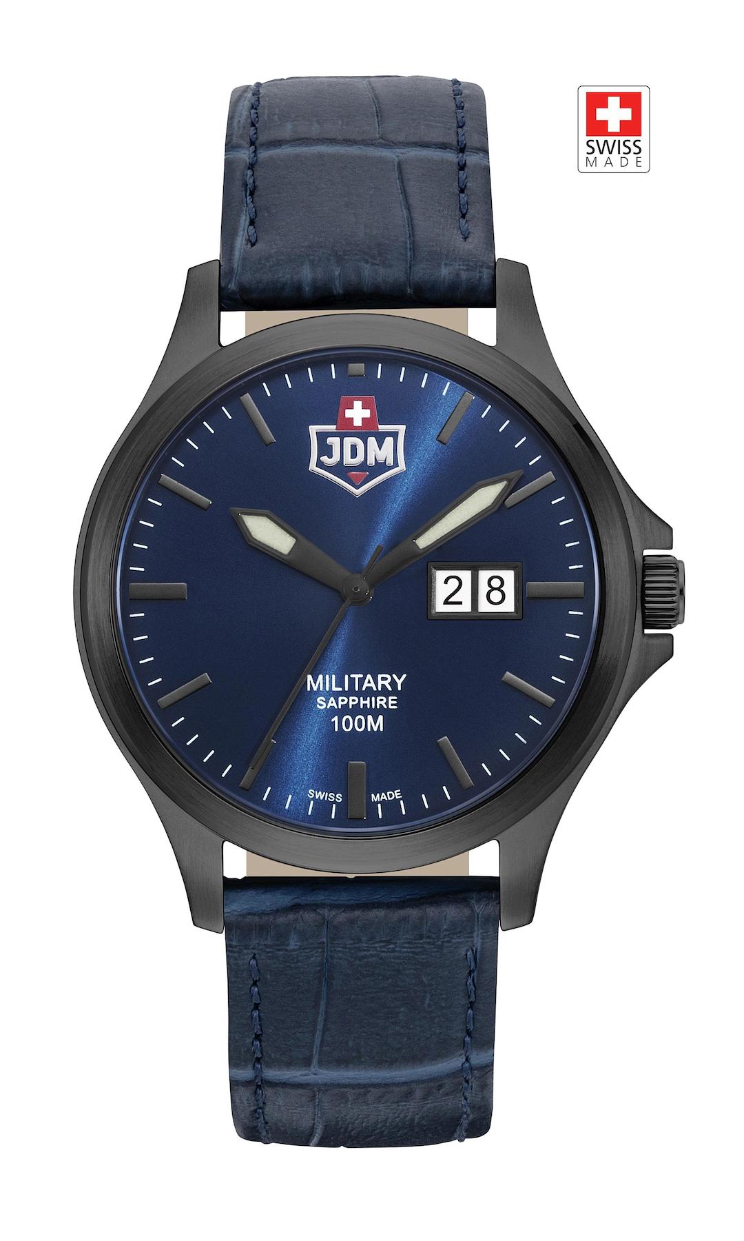 Jdm Military Sapphire JDM-WG014-09 Takvimli Lacivert Çelik Kordon Analog Erkek Kol Saati
