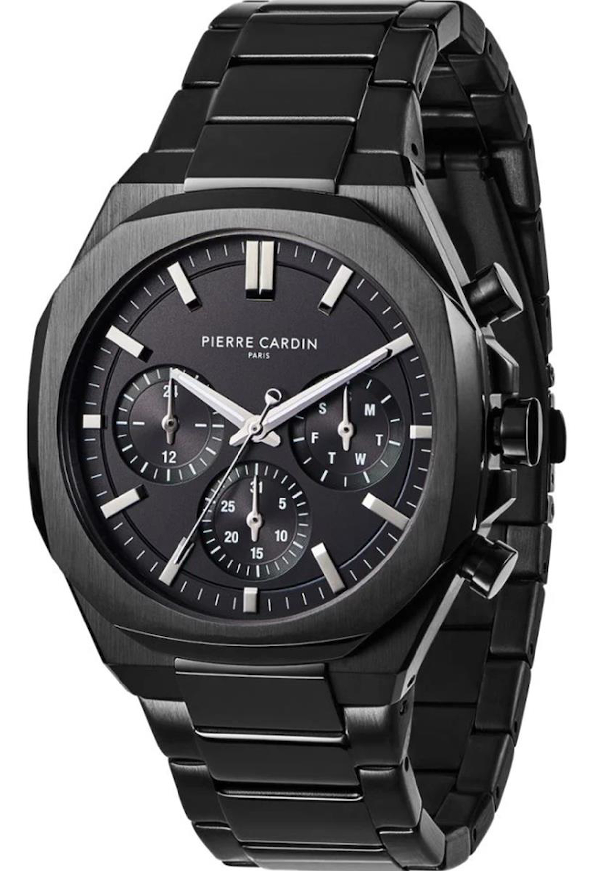 Pierre Cardin CF.0402.SB.2 Takvimli 44 mm Siyah Çelik Kordon Analog Erkek Kol Saati