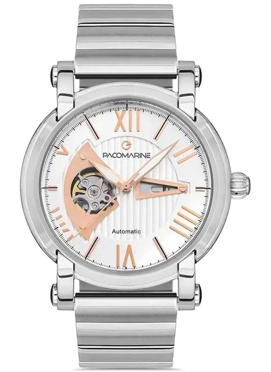 Pacomarine PM.61230.02 Takvimli 45 mm Çelik Kordon Analog Erkek Kol Saati