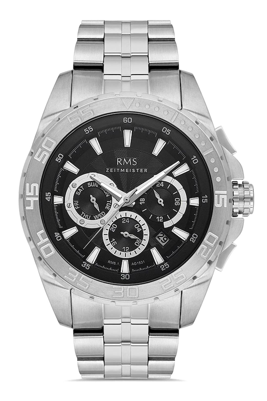 Grand Romanson RMS.1.AG1531.02 Takvimli 47 mm Çelik Kordon Analog Erkek Kol Saati
