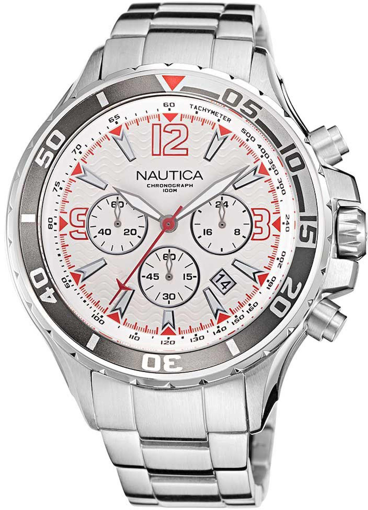 Nautica NAPNSS218 Takvimli 44 mm Çelik Kordon Analog Kol Saati