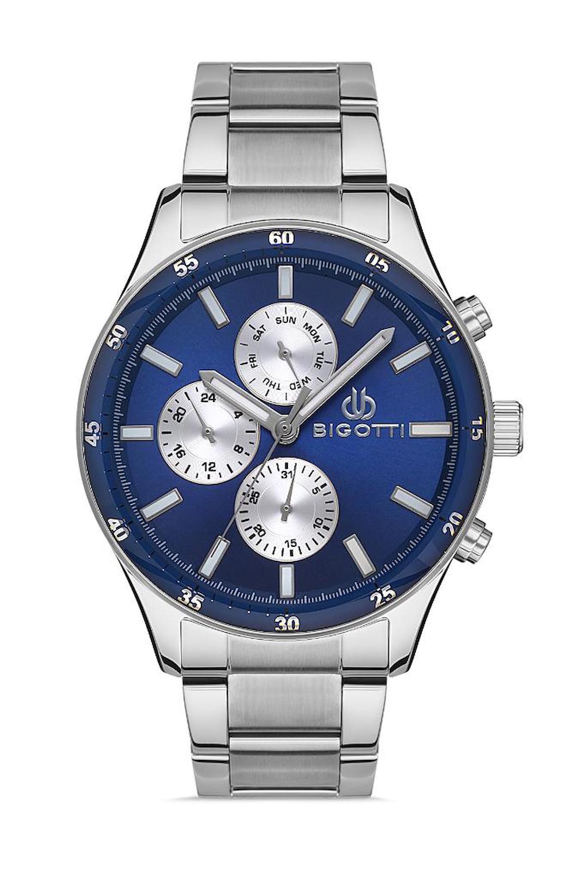 Bigotti BG.1.10456.3 Takvimli 44 mm Çelik Kordon Analog Erkek Kol Saati