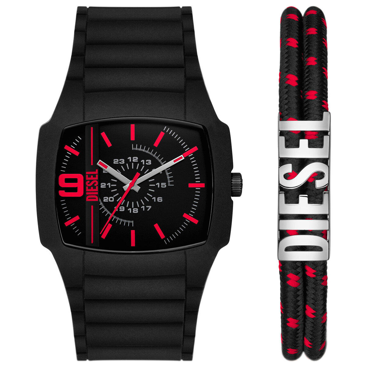 Diesel DZ2191SET Takvimli 42 mm Siyah Silikon Kordon Analog Erkek Kol Saati