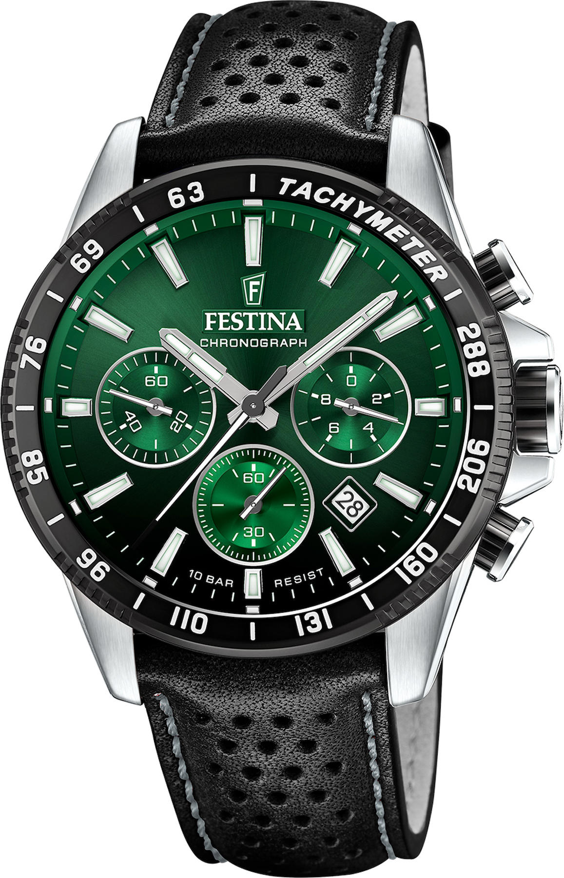 Festina F20561-5 Takvimli 45 mm Siyah Deri Kordon Analog Kol Saati