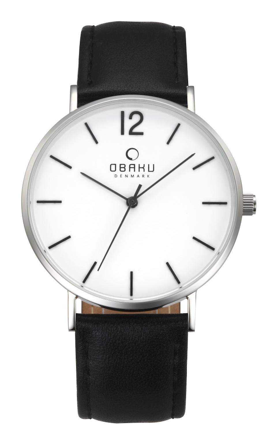 Obaku Denmark V197GXCWRB2 40 mm Siyah Deri Kordon Analog Erkek Kol Saati