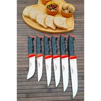 Lazbisa Soft Grip 6 Parça Çeyiz Mutfak Kurban Bıçak Seti Et Ekmek Sebze Meyve Bıçak