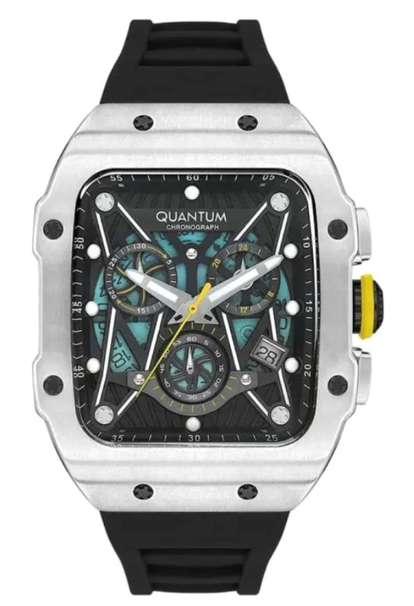 Quantum HNG1080.351 Takvimli 42 mm Siyah Silikon Kordon Analog Erkek Kol Saati