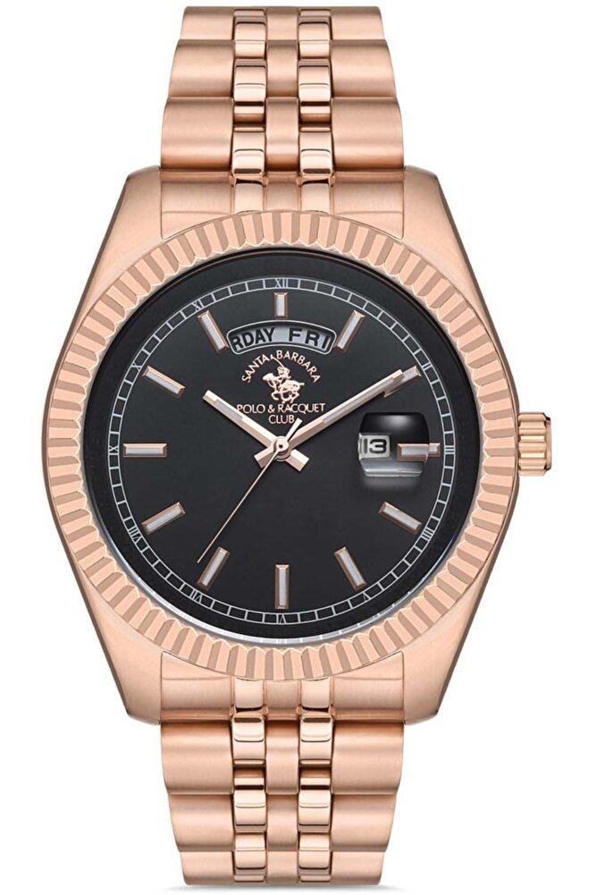 Santa Barbara Polo & Racquet Club SB.1.10229.4 Takvimli Rose Gold Metal Kordon Analog Erkek Kol Saati