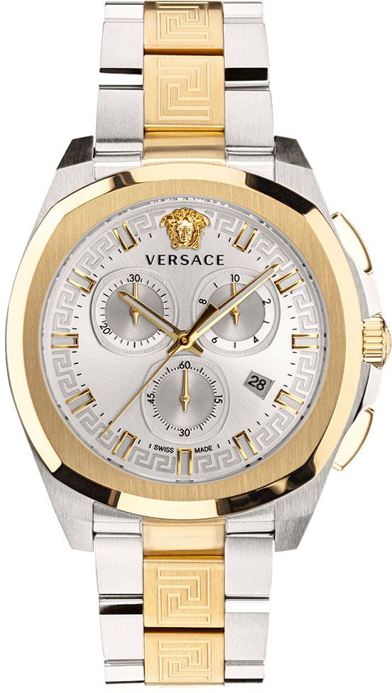 Versace VRSCVEZ800421 Takvimli 43 mm Altın-Çelik Kordon Analog Kol Saati