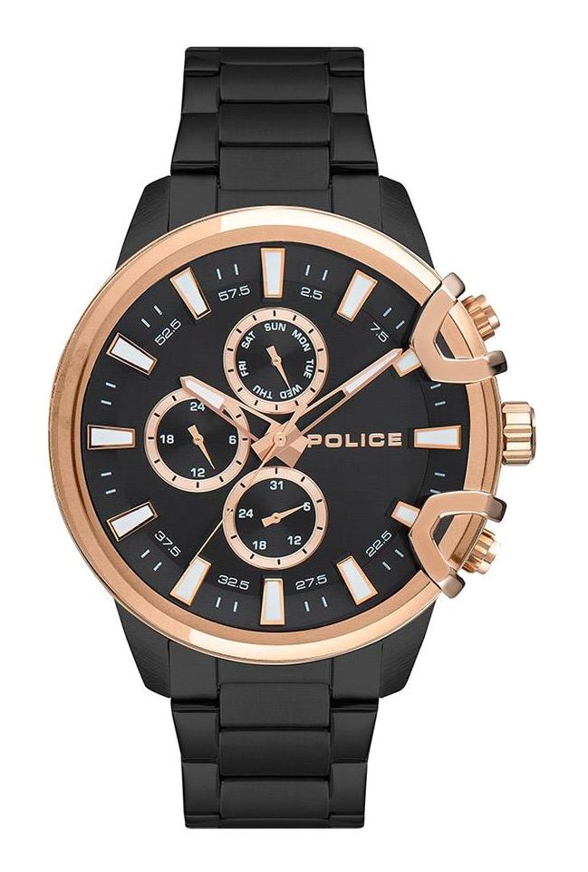 Police PEWJK2130449 Takvimli 46-50 mm Siyah Çelik Kordon Analog Erkek Kol Saati