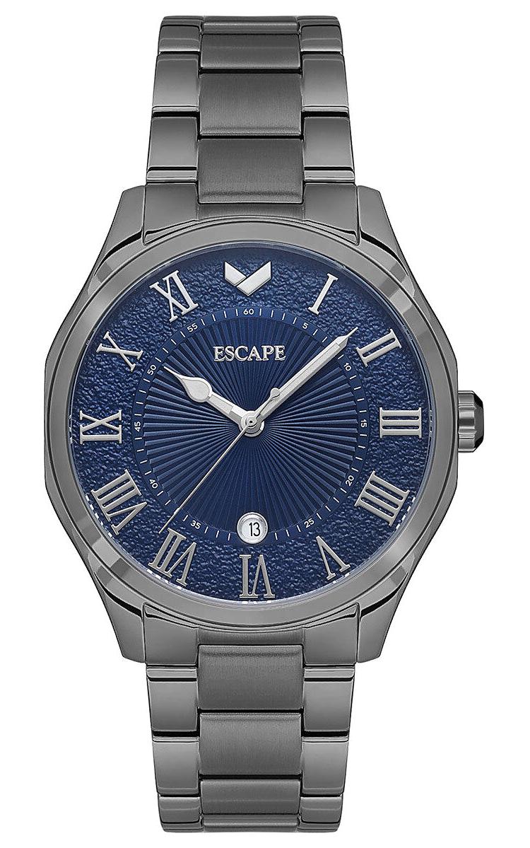 Escape ESCP103504 Takvimli 42 mm Antrasit Çelik Kordon Analog Erkek Kol Saati
