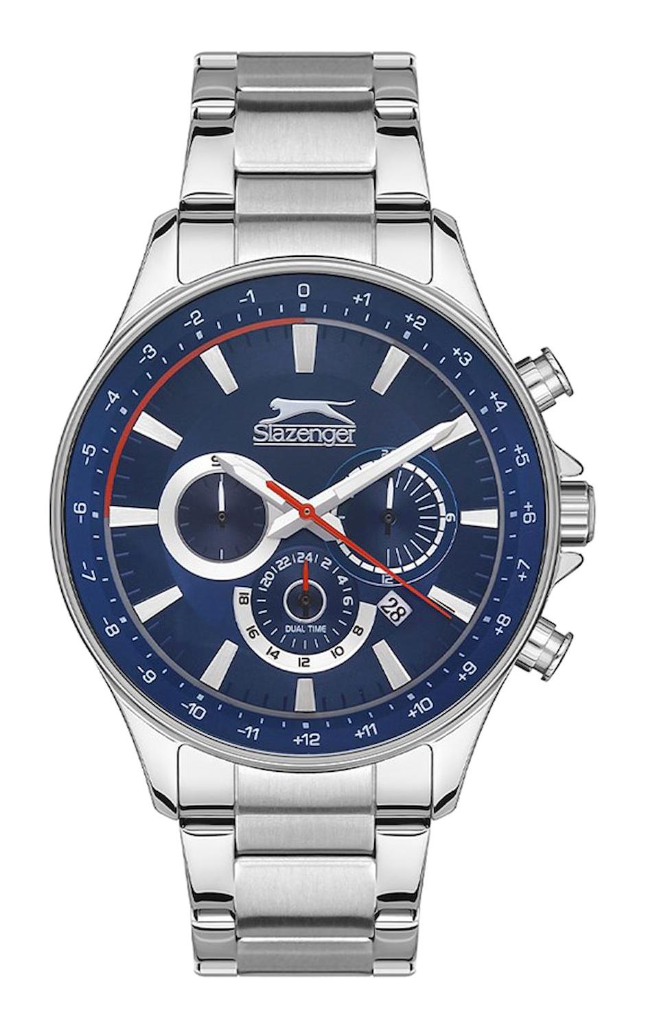 Slazenger SL.09.2121.2.02 Takvimli 45 mm Çelik Kordon Analog Erkek Kol Saati