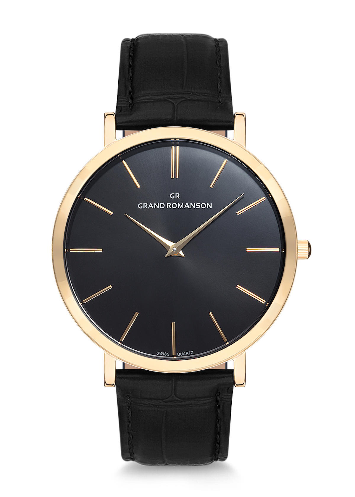 Romanson GR.1.AG1239.16 41 mm Siyah Deri Kordon Analog Erkek Kol Saati