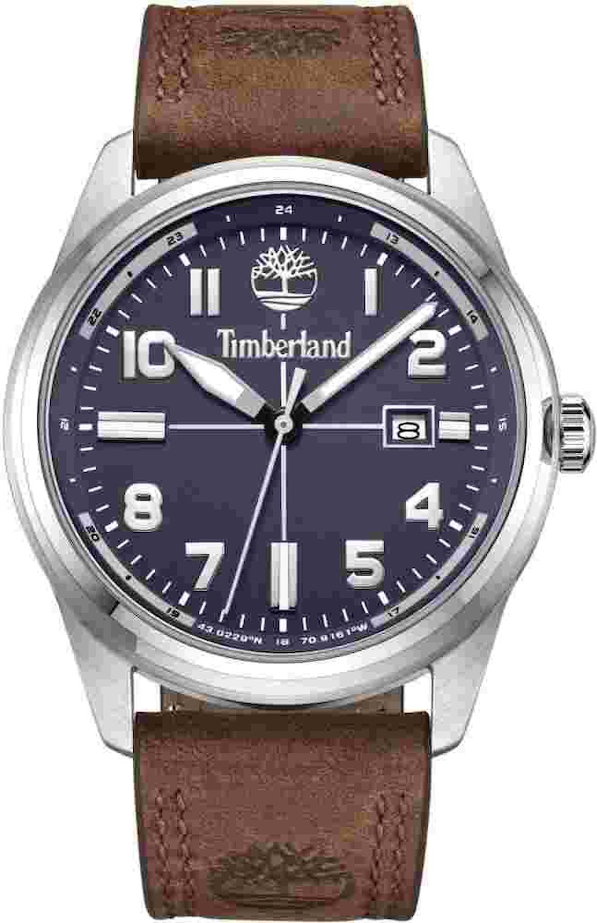 Timberland TDWGB2230702 Takvimli 44 mm Siyah Deri Kordon Analog Kol Saati