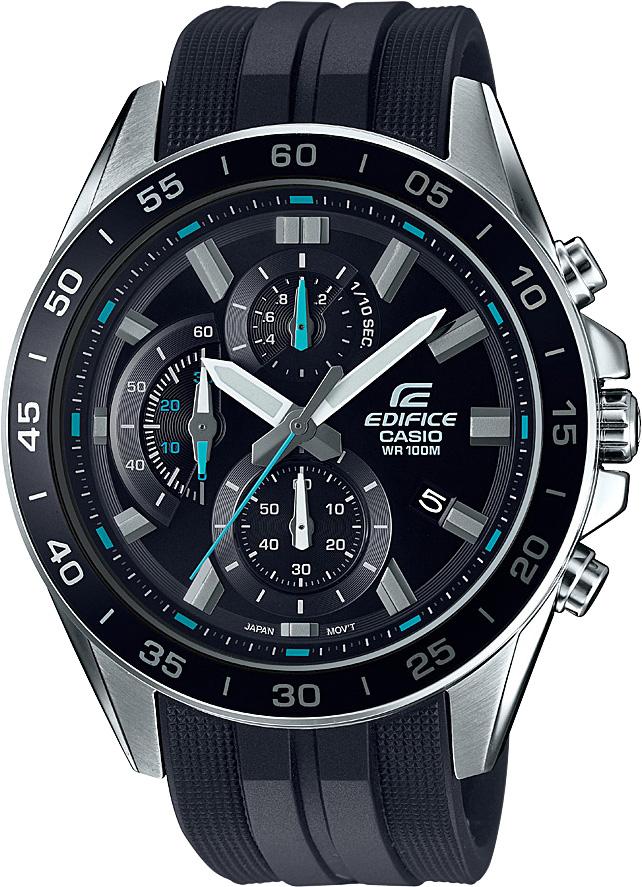 Casio EFV-550P-1AVUDF Takvimli 47 mm Siyah Silikon Kordon Analog Erkek Kol Saati