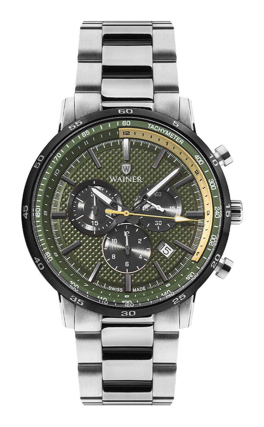 Wainer WA.19032-E Pusulalı Takvimli 50 mm Çelik Kordon Analog Erkek Kol Saati