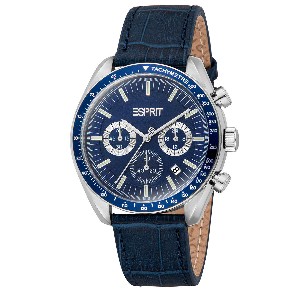Esprit ES1G471L0015 Takvimli 42 mm Lacivert Deri Kordon Analog Erkek Kol Saati