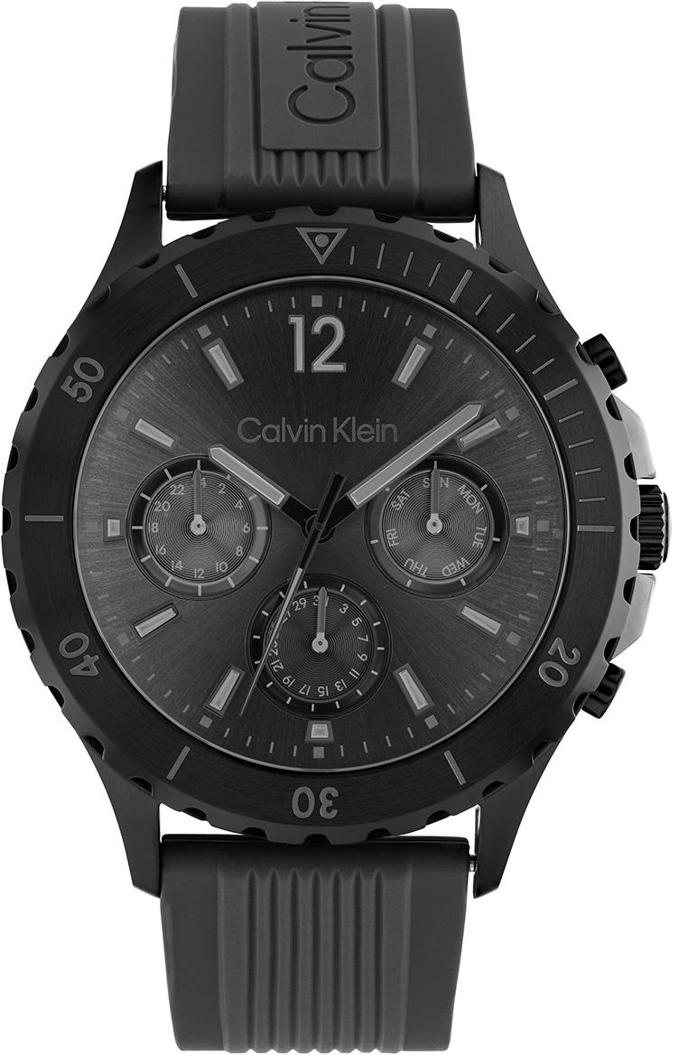 Calvin Klein CK25200118 Takvimli 44 mm Siyah Silikon Kordon Analog Erkek Kol Saati