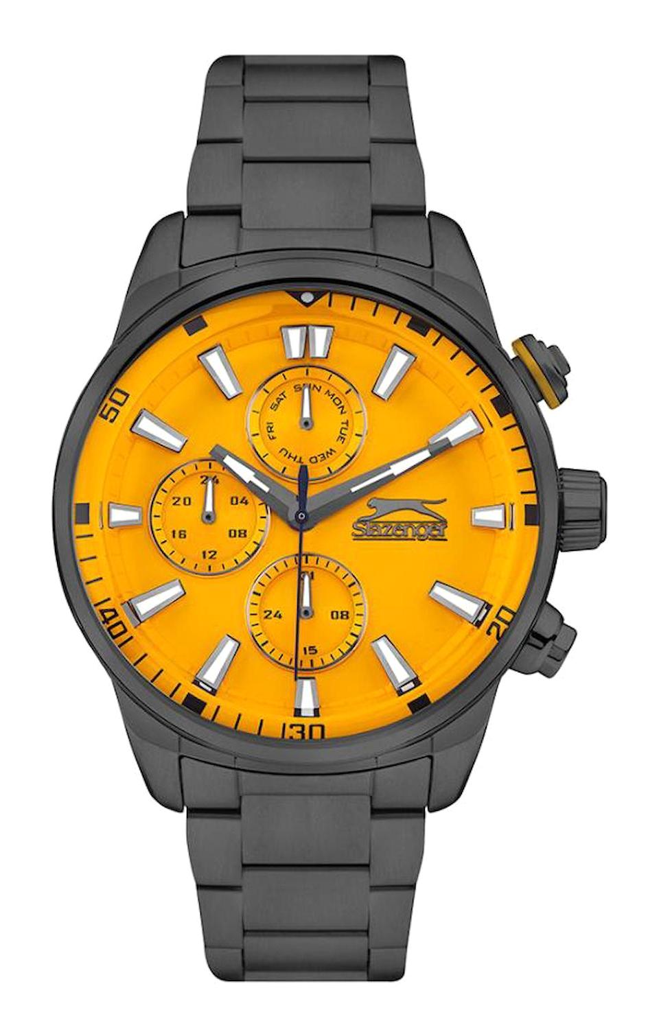 Slazenger SL.09.2272.2.08 Takvimli 45 mm Füme Metal Kordon Analog Erkek Kol Saati
