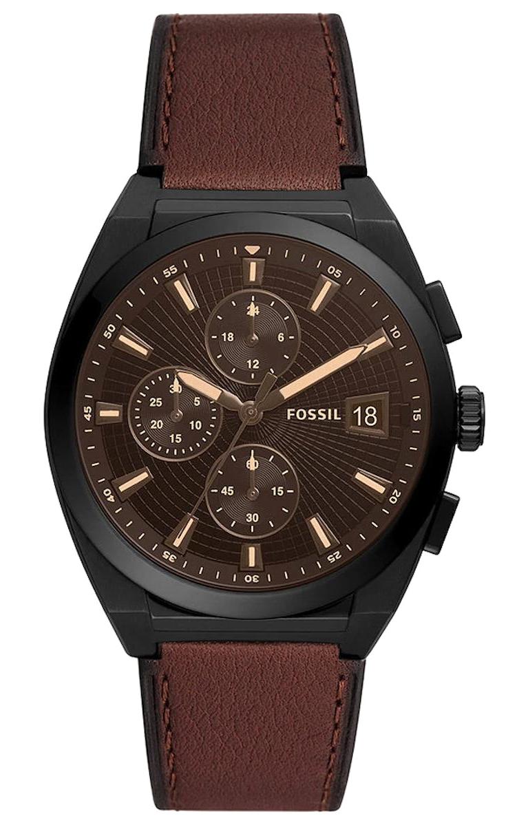 Fossil FS5798 Takvimli 44 mm Kahverengi Deri Kordon Analog Erkek Kol Saati