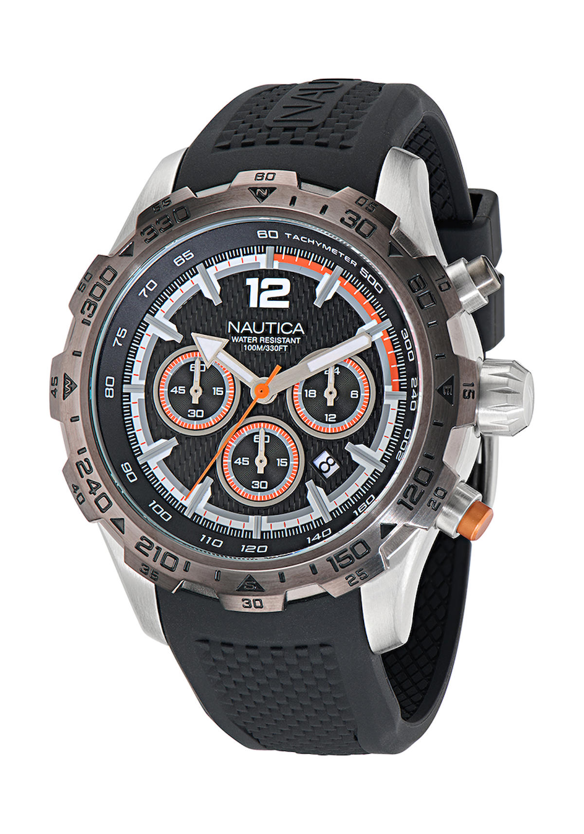 Nautica NAPNSS402 Takvimli 46 mm Siyah Silikon Kordon Analog Erkek Kol Saati