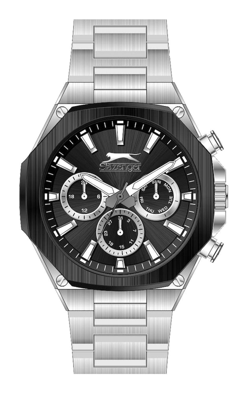 Slazenger SL.09.2322.2.01 Takvimli 45 mm Metal Kordon Analog Erkek Kol Saati