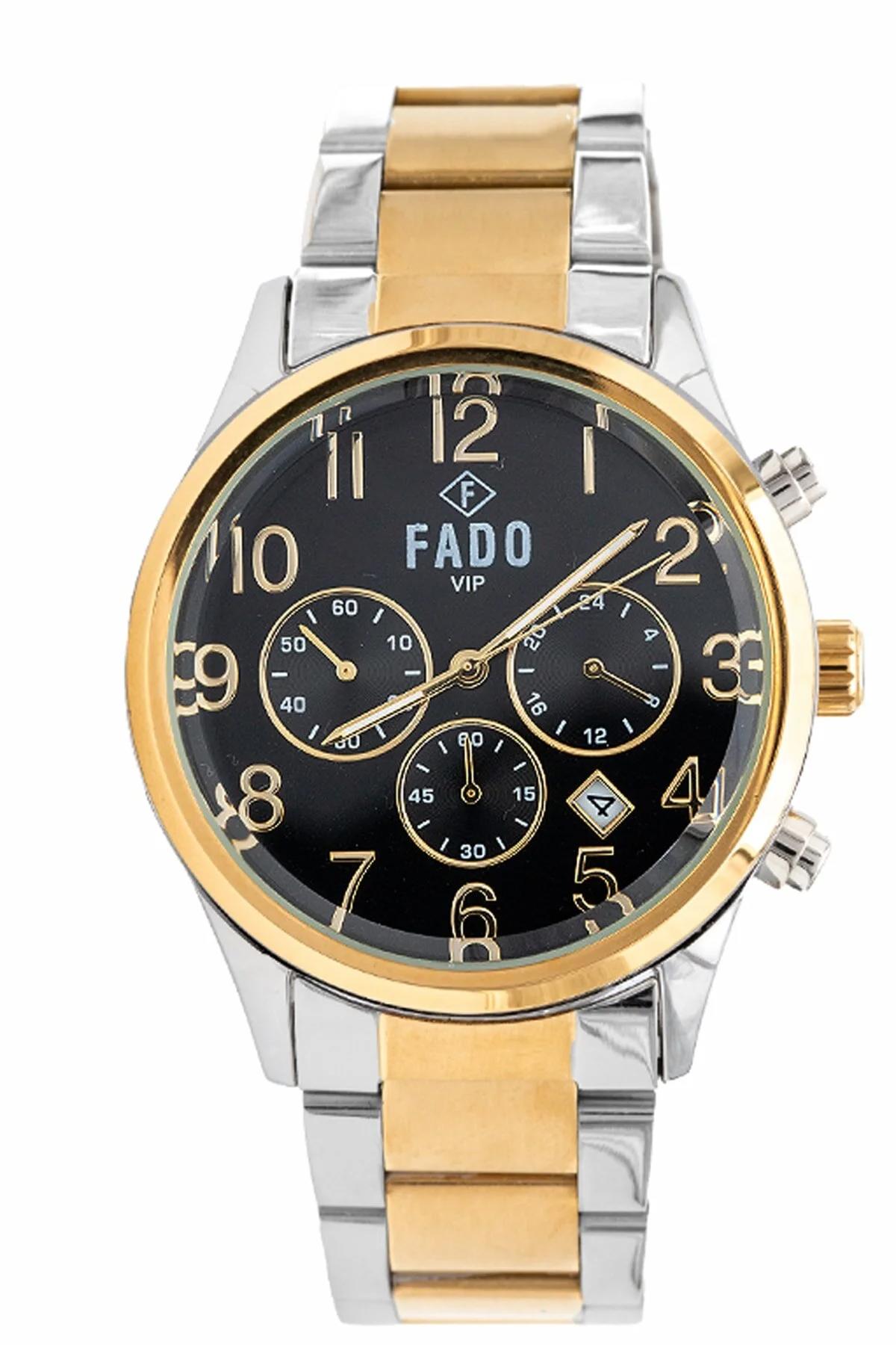 Q&Q RH 0050 Takvimli Altın-Çelik Kordon Analog Kol Saati