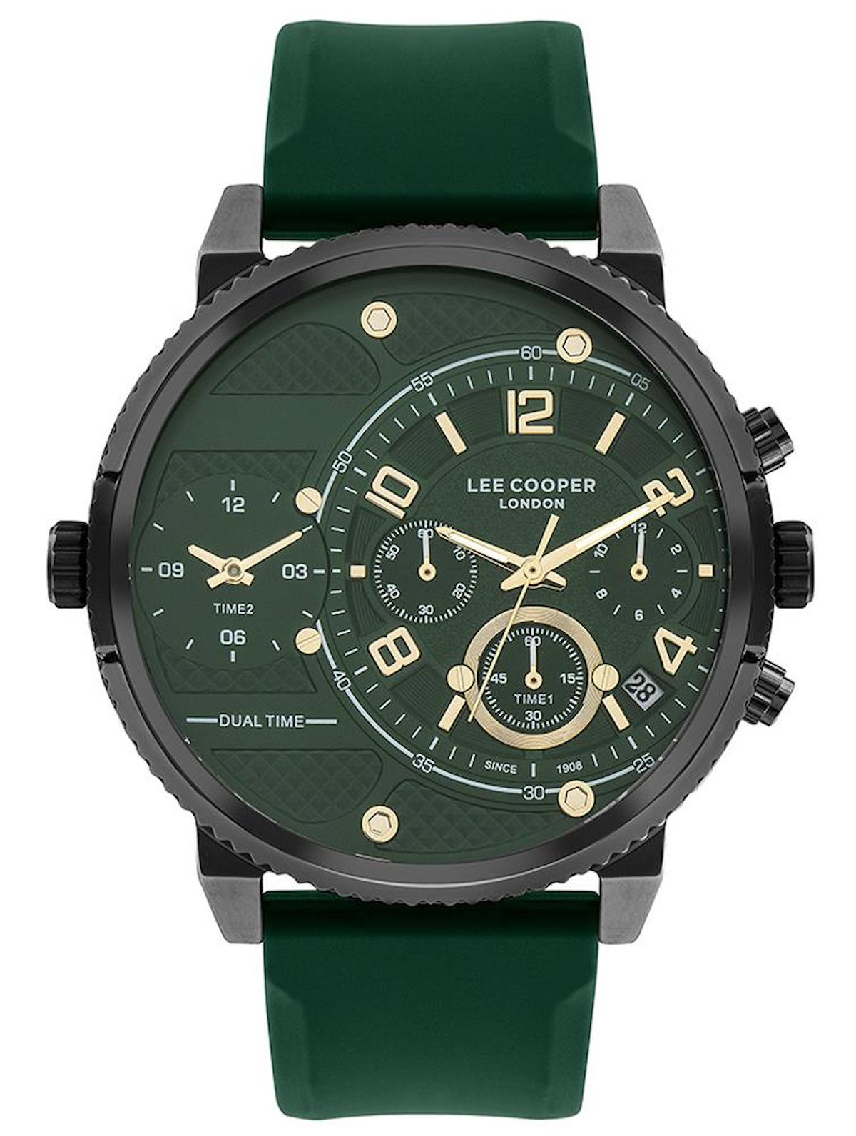 Lee Cooper LC07650.677 Takvimli Yeşil Silikon Kordon Analog Erkek Kol Saati