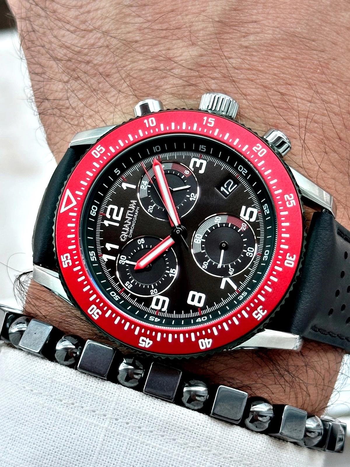 Quantum PWG1118 Takvimli 44 mm Siyah Deri Kordon Analog Erkek Kol Saati