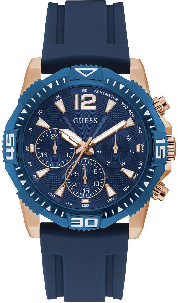 Guess GUGW0211G4 Pusulalı Takvimli 45 mm Lacivert Silikon Kordon Analog Erkek Kol Saati