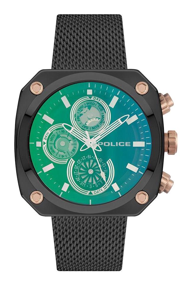 Police PEWJK2130305 Takvimli 44 mm Siyah Çelik Kordon Analog Erkek Kol Saati