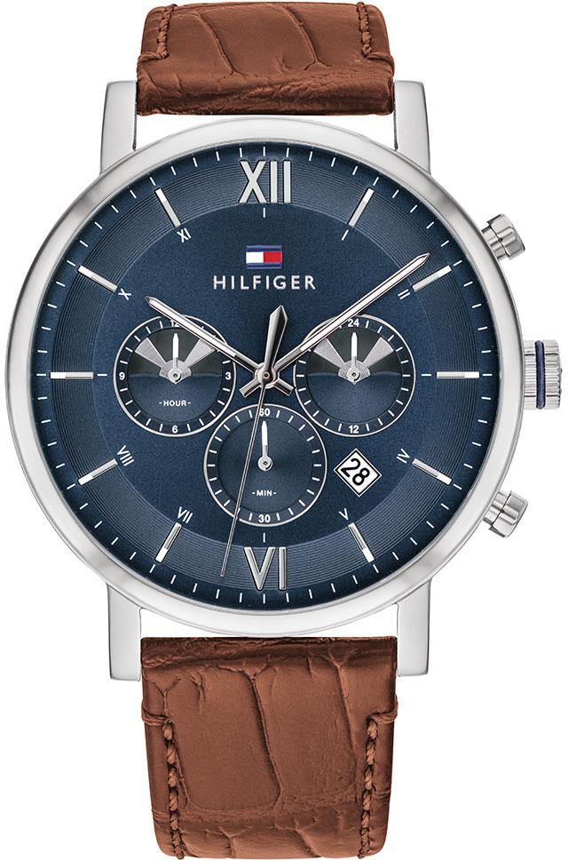 Tommy Hilfiger TH1710393 Takvimli 44 mm Kahverengi Deri Kordon Analog Erkek Kol Saati