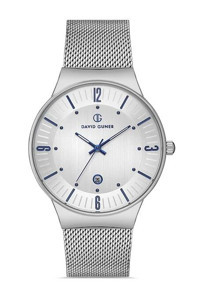 David Guner DG-8214GC-A1H Takvimli 42 mm Çelik Kordon Analog Kol Saati