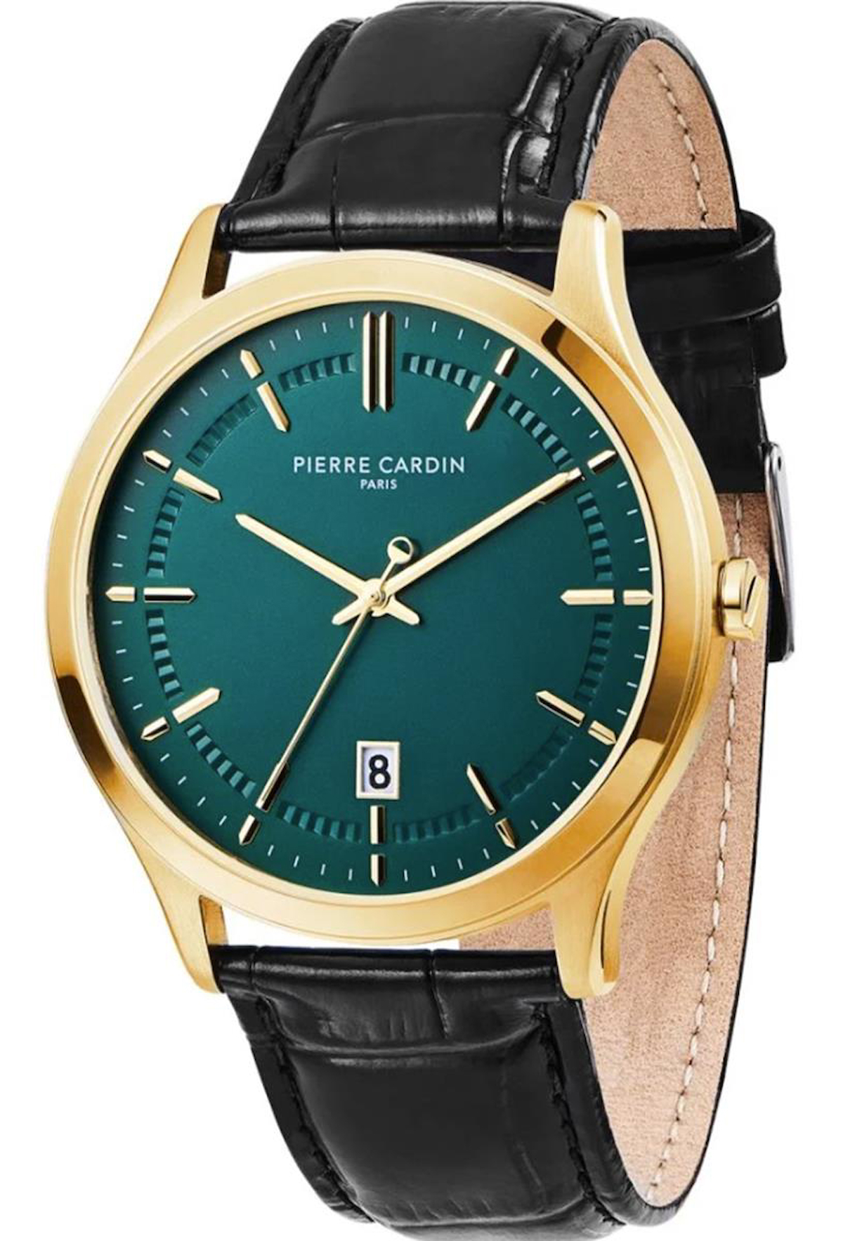 Pierre Cardin CF.0306.LB Takvimli 44 mm Siyah Deri Kordon Analog Erkek Kol Saati