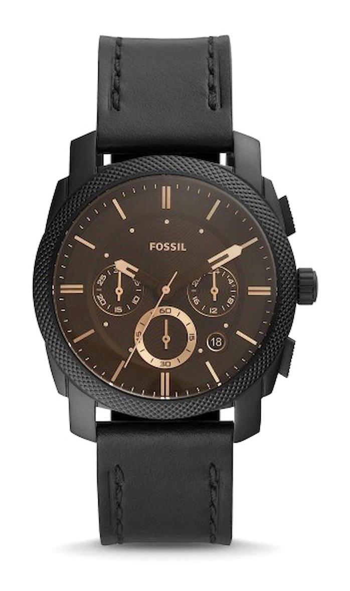 Fossil FS5586 Takvimli 44 mm Siyah Deri Kordon Analog Erkek Kol Saati