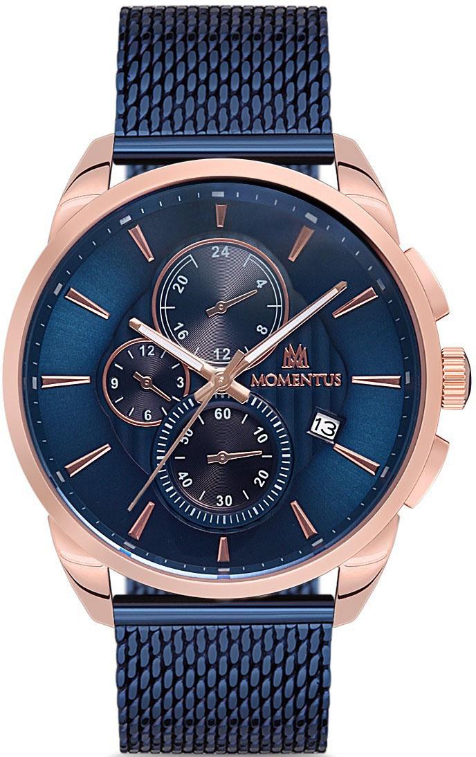 Momentus CC106R-11SR Takvimli 45 mm Lacivert Çelik Kordon Analog Erkek Kol Saati