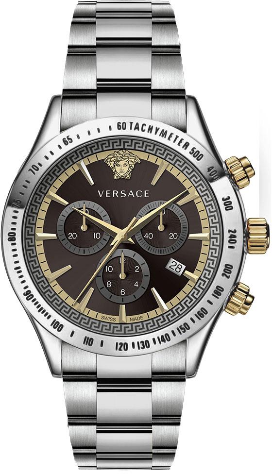 Versace VRSCVEV700419 Takvimli 44 mm Çelik Kordon Analog Kol Saati
