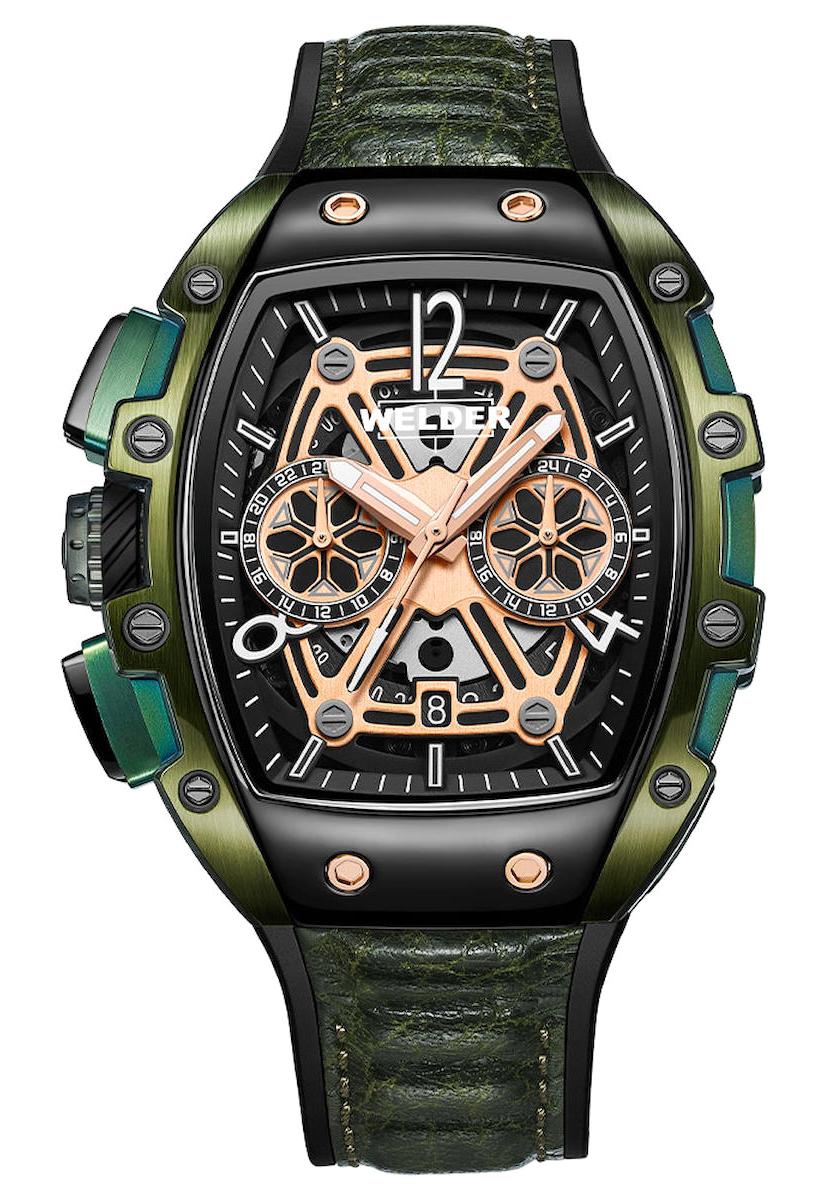 Welder Watch WRM2001 42 mm Yeşil Silikon Kordon Analog Kol Saati